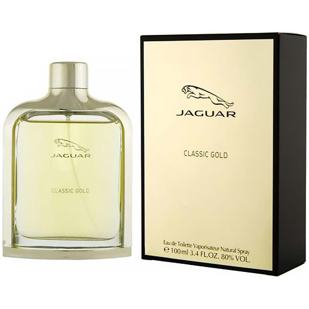 Jaguar Classic Gold Eau de Toilette Homme, Parfum Boisé Oriental Sophistiqué, 100 ml